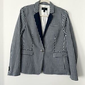 J. Crew Puckered Gingham Blazer Jacket 14